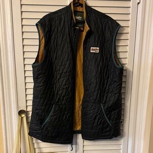 Howler Brothers Black Quilted Vest with Blue Trim